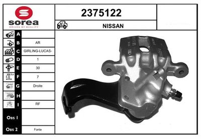 EAI 2375122 Тормозной суппорт  для NISSAN MICRA II (K11) 1.0 i 16V