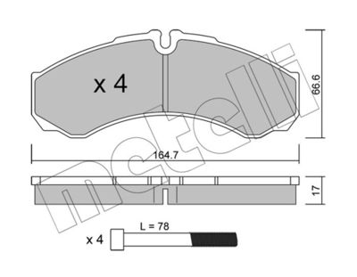 Комплект тормозных колодок, дисковый тормоз 22-0212-3
