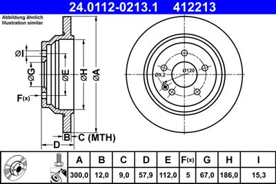 Тормозной диск ATE 24.0112-0213.1 для MERCEDES-BENZ EQV