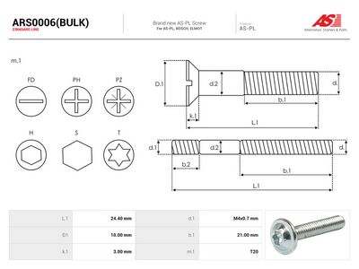Komplet za popravak, alternator AS-PL AS ARS0006(BULK)