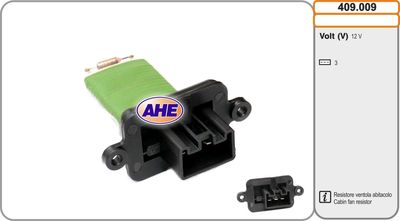 AHE 409.009 Вентилятор системы охлаждения двигателя  для LANCIA Y (840_) 1.2 16V (840AG1A)