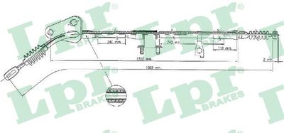 Тросик, cтояночный тормоз LPR C0376B для MAZDA MX-3