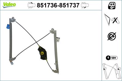 стъклоподемник VALEO 851737