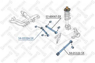 носач, окачване на колелата STELLOX 54-05324-SX