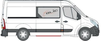 Dorpel aan autozijde Achter Rechts (lang model middelgroot model reparatie, lengte 151cm) past: NISSAN NV400 OPEL MOVANO B RENAULT MASTER III 02.10-