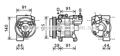 Компрессор, кондиционер PRASCO SUK082 для SUBARU LEGACY
