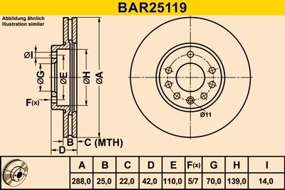 BARUM BAR25119 Гальмівні диски 