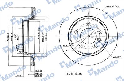 спирачен диск MANDO MBC035418