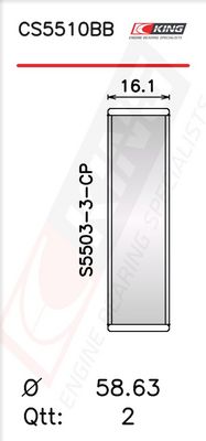 лагер (втулка) на разпределителния вал KING CS5510BB