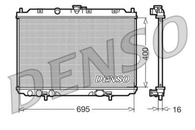 Радиатор, охлаждение двигателя DENSO DRM46013 для NISSAN ALMERA