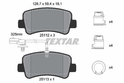 Zestaw klocków hamulcowych, hamulce tarczowe TEXTAR 2511209