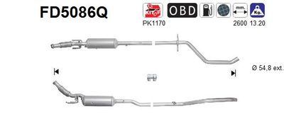 Filtr sadzy / filtr cząstek stałych, układ wydechowy AS FD5086Q