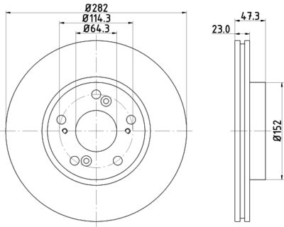 Тормозной диск HELLA 8DD 355 110-631 для BYD G6