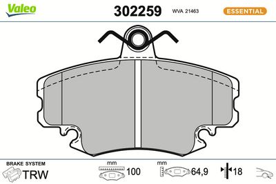 BREMSBELAGSATZ SCHEIBENBREMSE