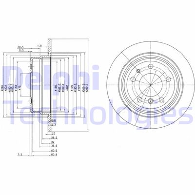 DELPHI BG2437 Тормозные диски  для BMW 7 (E32) 730 i,iL