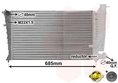 Радиатор, охлаждение двигателя VAN WEZEL 40002142 для PEUGEOT 306