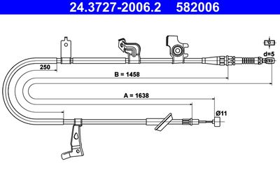 ATE 24.3727-2006.2 Трос ручного тормоза  для SUZUKI SX4 (Сузуки Сx4)