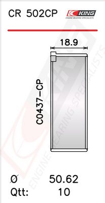Черупка на биелен лагер KING CR 502CP1.0