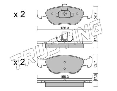 TRUSTING 084.2 Тормозные колодки и сигнализаторы  для FIAT PUNTO (188_) 1.9 JTD
