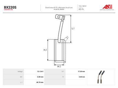 Uhlíkový zberač alternátora AS-PL AS BX220S