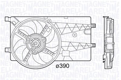MAGNETI MARELLI 069422574010 Вентилятор системы охлаждения двигателя  для FIAT QUBO (Фиат Qубо)