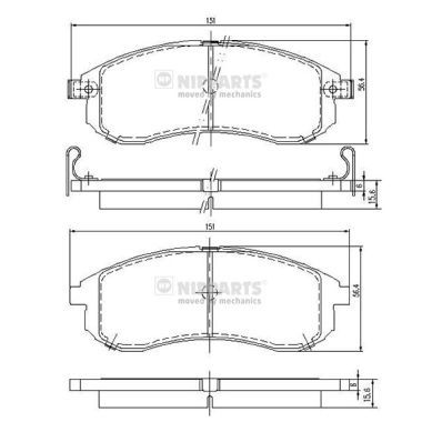 Комплект тормозных колодок, дисковый тормоз NIPPARTS N3605052 для MITSUBISHI L200