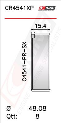 Черупка на биелен лагер KING CR4541XP0.25