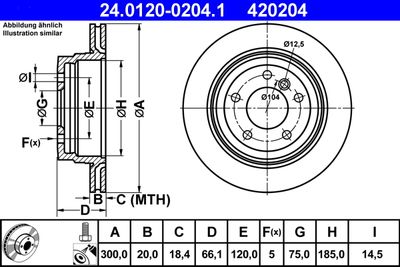Тормозной диск ATE 24.0120-0204.1 для BMW X1