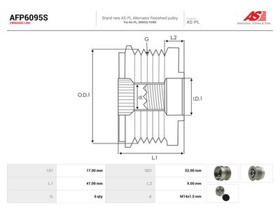 Generator friløbskobling AS-PL AFP6095S