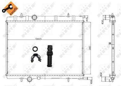 Radiator, engine cooling 58308