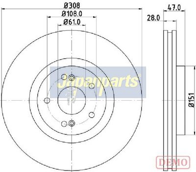 спирачен диск JAPANPARTS DI-0703C