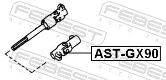 AST-GX90 Вал карданый рулевой нижний  FEBEST FEBEST 
