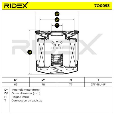 маслен филтър RIDEX 7O0093