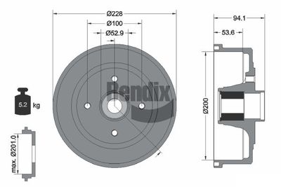 BENDIX Braking BDM1125 Тормозной барабан для OPEL CORSA C (X01) 1.7 CDTI (F08, F68) BENDIX Braking BDM1125 Тормозной барабан для OPEL CORSA C (X01) 1.7 CDTI (F08, F68)