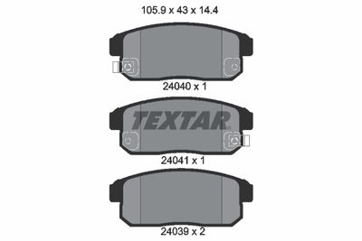 Комплект тормозных колодок, дисковый тормоз TEXTAR 2404001 для SUZUKI IGNIS