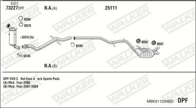 Изпускателна система WALKER MBK011234BD