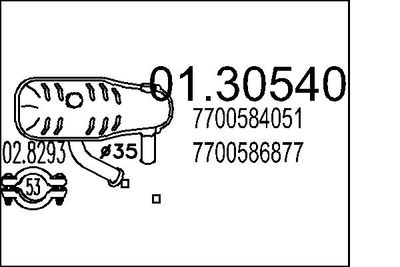 Предглушитель выхлопных газов MTS 01.30540 для RENAULT 5