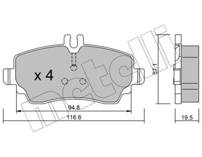 Комплект тормозных колодок, дисковый тормоз 22-0310-1