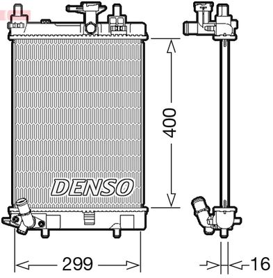 Радиатор, охлаждение двигателя DENSO DRM35003 для DAIHATSU CUORE