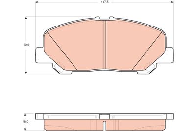 Комплект тормозных колодок, дисковый тормоз GDB3455