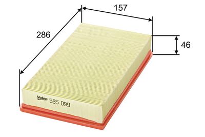 въздушен филтър VALEO 585099