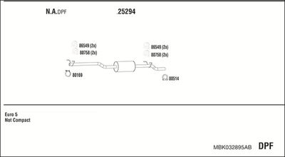 Układ wydechowy WALKER MBK032895AB