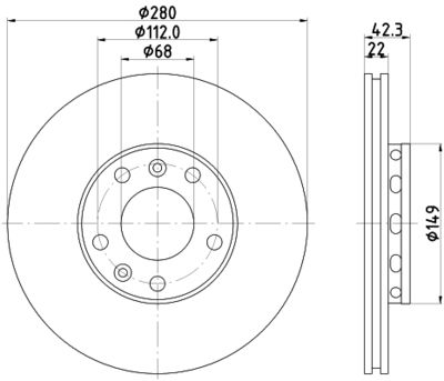 Тормозной диск HELLA 8DD 355 113-321 для VW PHAETON