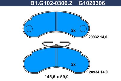 Bremseklodser GALFER B1.G102-0306.2