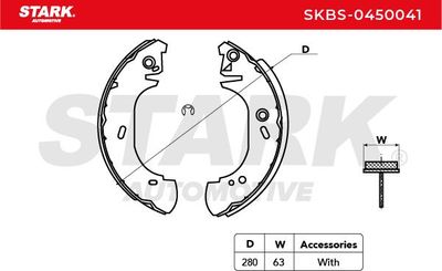 комплект спирачна челюст STARK SKBS-0450041