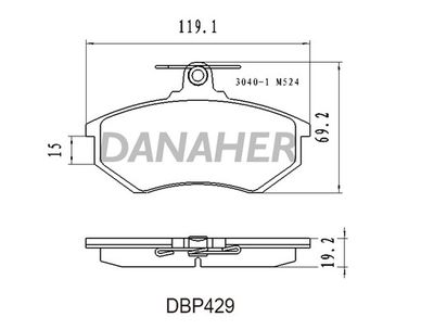 Комплект тормозных колодок, дисковый тормоз DANAHER DBP429 для CHERY ELARA