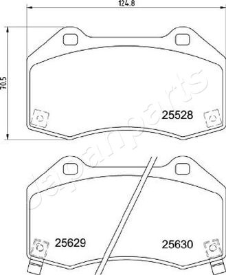 Комплект тормозных колодок, дисковый тормоз JAPANPARTS PA-3004AF для ABARTH 124