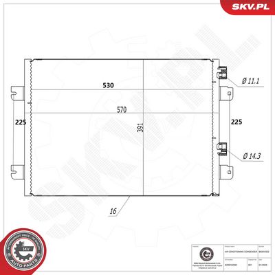 Kondenzátor, klimatizace ESEN SKV 86SKV322