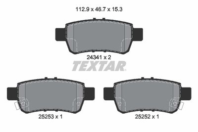 Комплект тормозных колодок, дисковый тормоз TEXTAR 2434101 для HONDA CROSSROAD