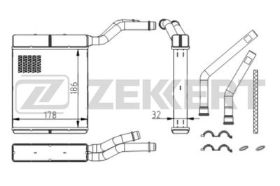 ZEKKERT MK-5129 Радиатор печки  для VOLVO C30 (Вольво К30)